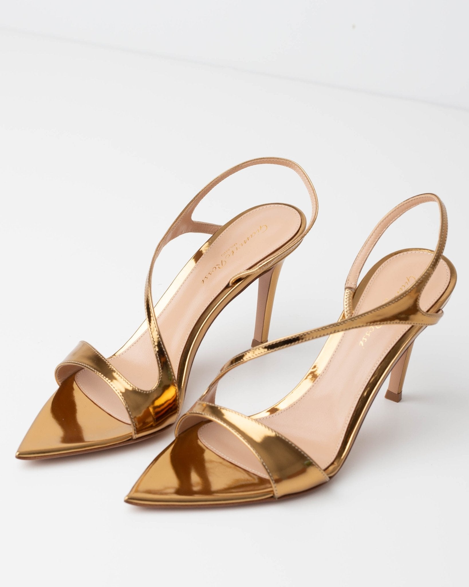 Gianvito Rossi Mayfair 85 Metallic Sandals (Mekong / Gold) - Wind & Song