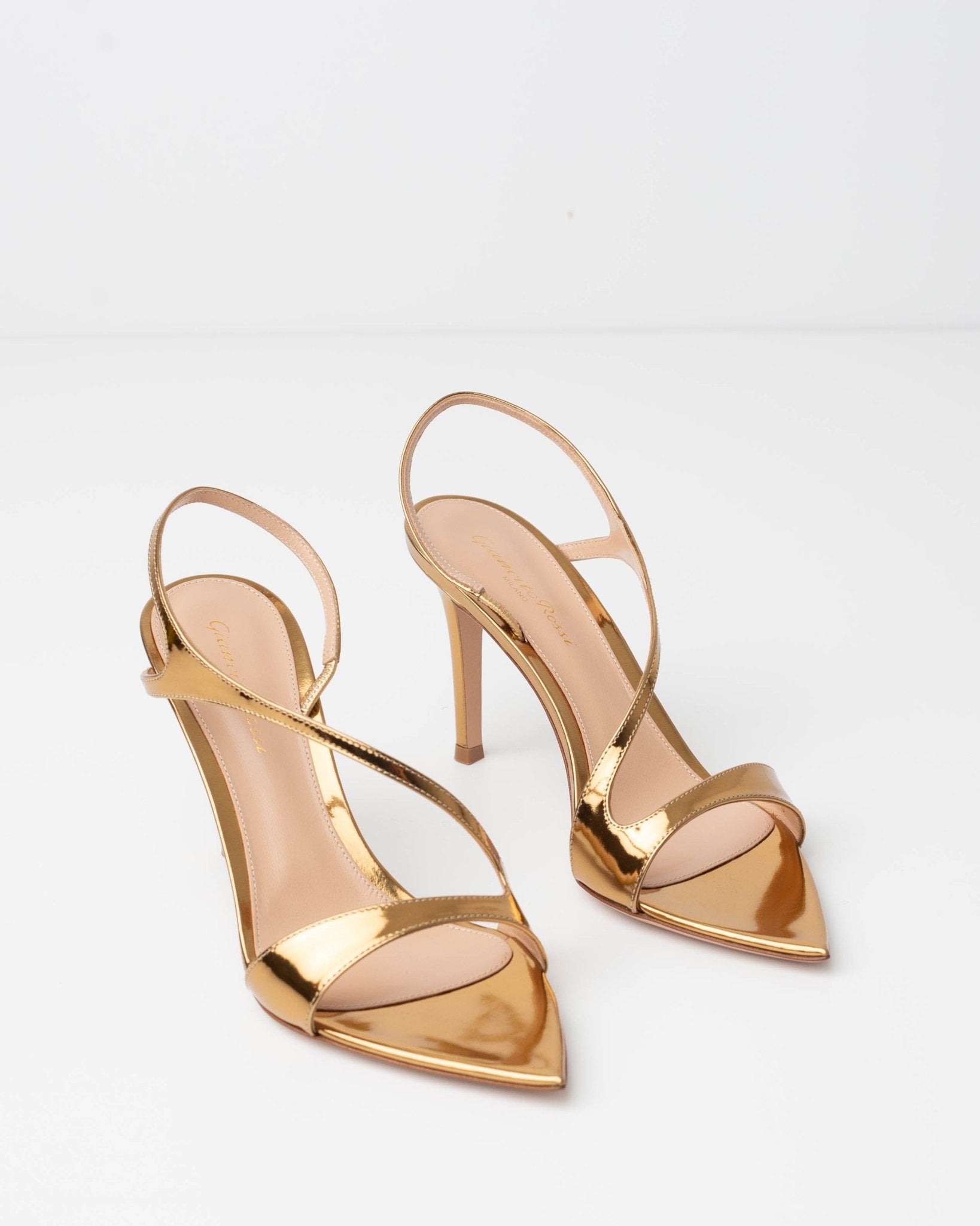 Gianvito Rossi Mayfair 85 Metallic Sandals (Mekong / Gold) - Wind & Song