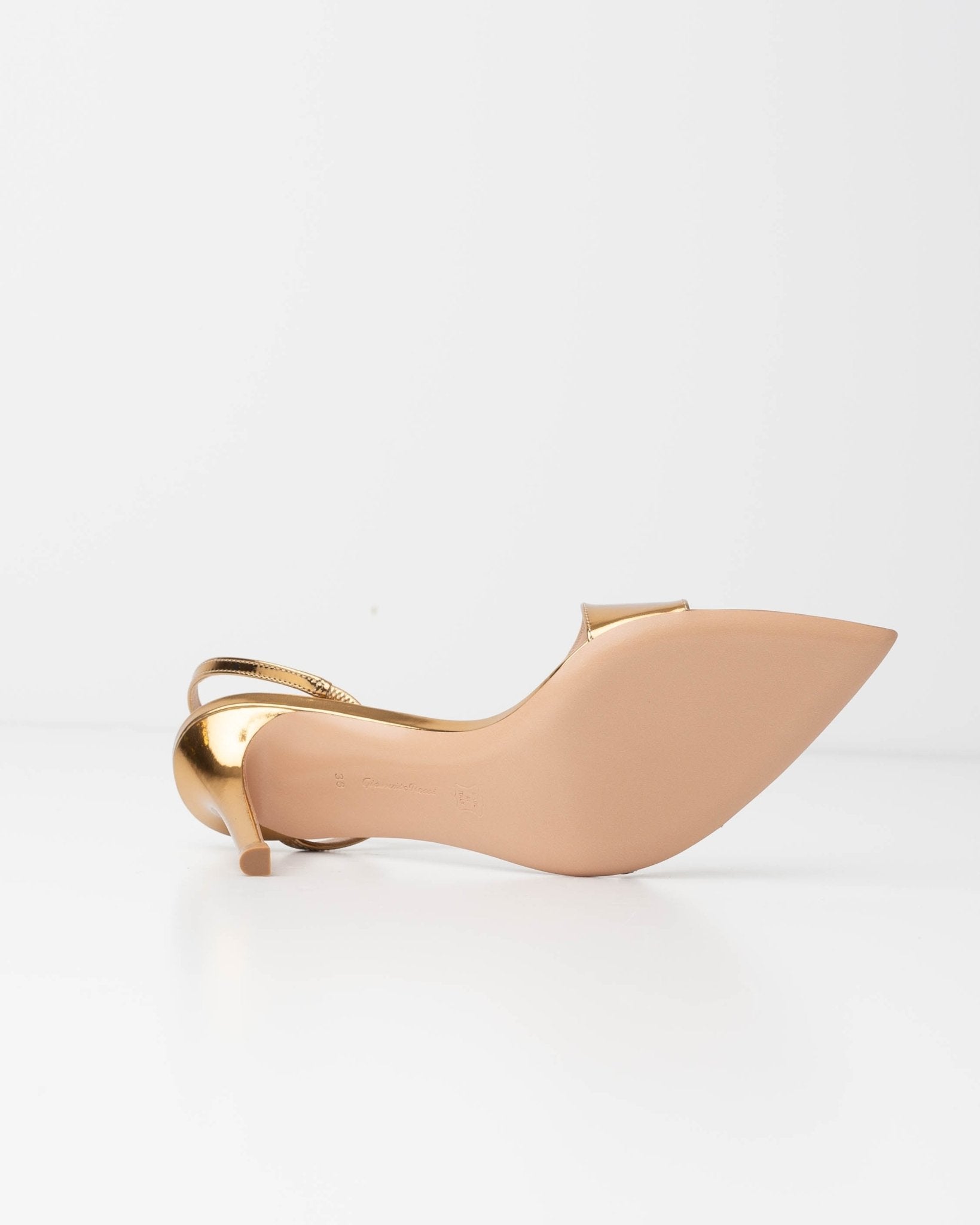 Gianvito Rossi Mayfair 85 Metallic Sandals (Mekong / Gold) - Wind & Song