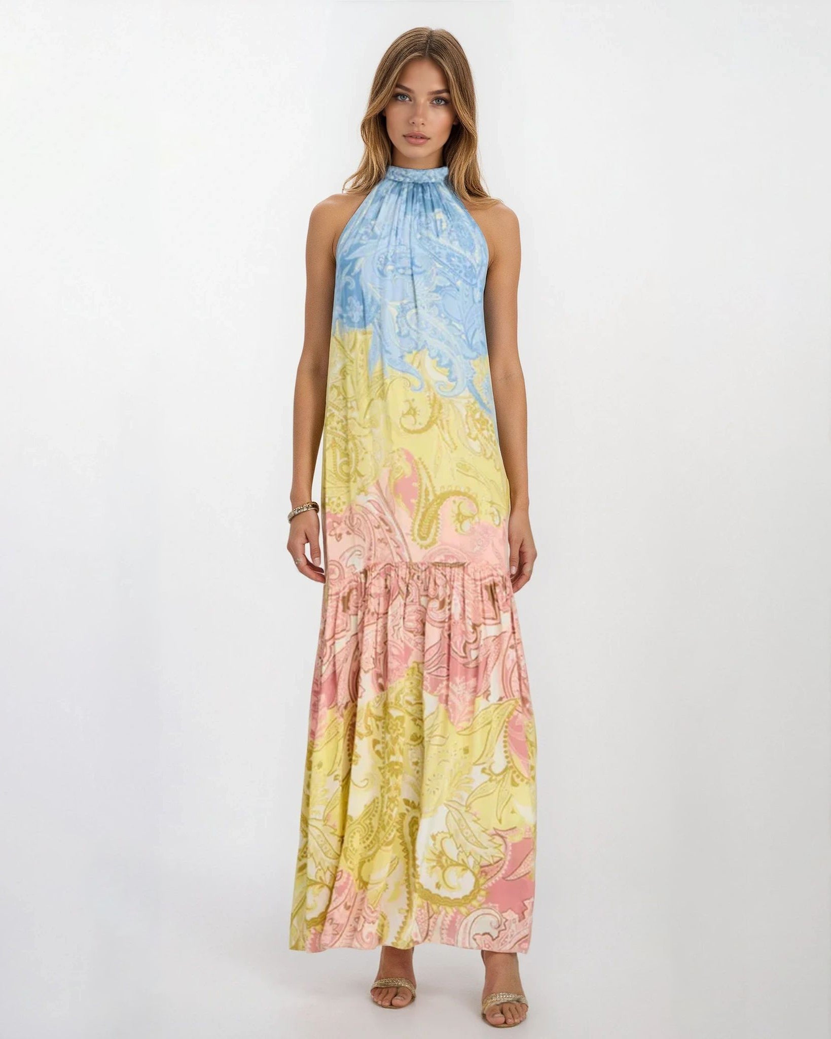 Hemant & Nandita Fiza Halter Long Dress Size XS - Wind & Song