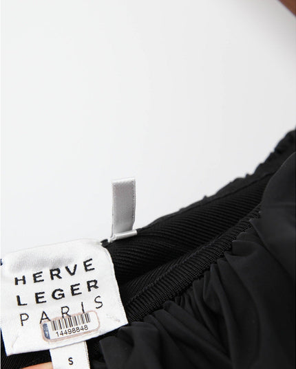 Hervé Léger Asymmetrical Ruffle Gown in Black Size S - Wind & Song