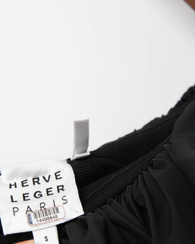 Hervé Léger Asymmetrical Ruffle Gown in Black Size S - Wind & Song