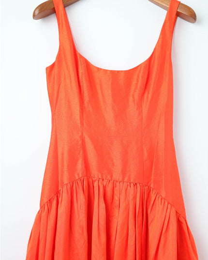 Hutch Ridge Drop Waist Gown in Orange Pre - owned Size 0 - Wind & Song