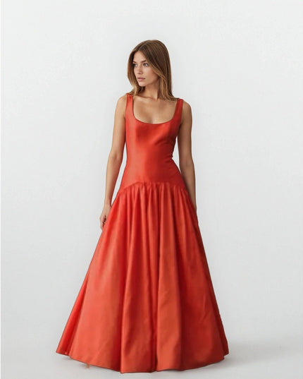 Hutch Ridge Drop Waist Gown in Orange Pre - owned Size 0 - Wind & Song