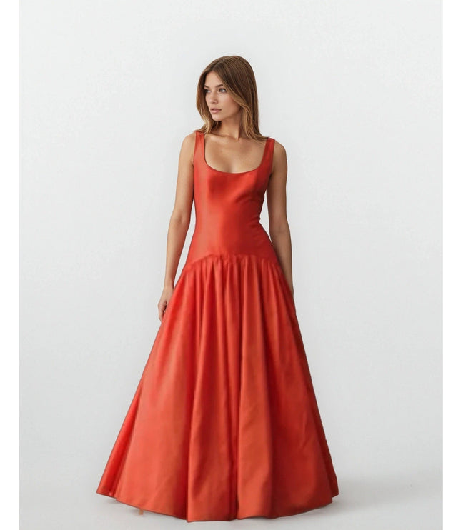 Hutch Ridge Drop Waist Gown in Orange Pre - owned Size 0 - Wind & Song