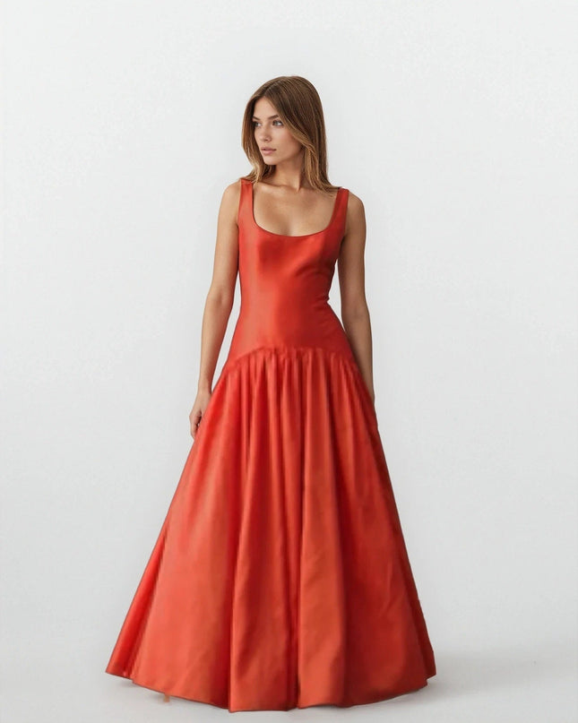 Hutch Ridge Drop Waist Gown in Orange Pre - owned Size 0 - Wind & Song