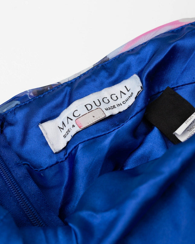 Ieena for Mac Duggal Blue Floral Cutout Gown - Wind & Song