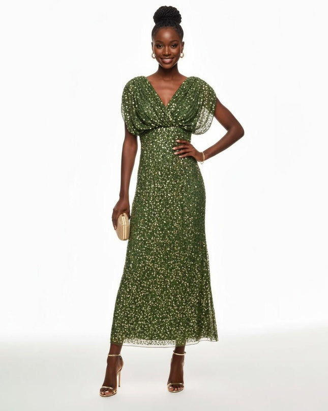 Ieena for Mac Duggal Draped Sleeve Gown - Wind & Song