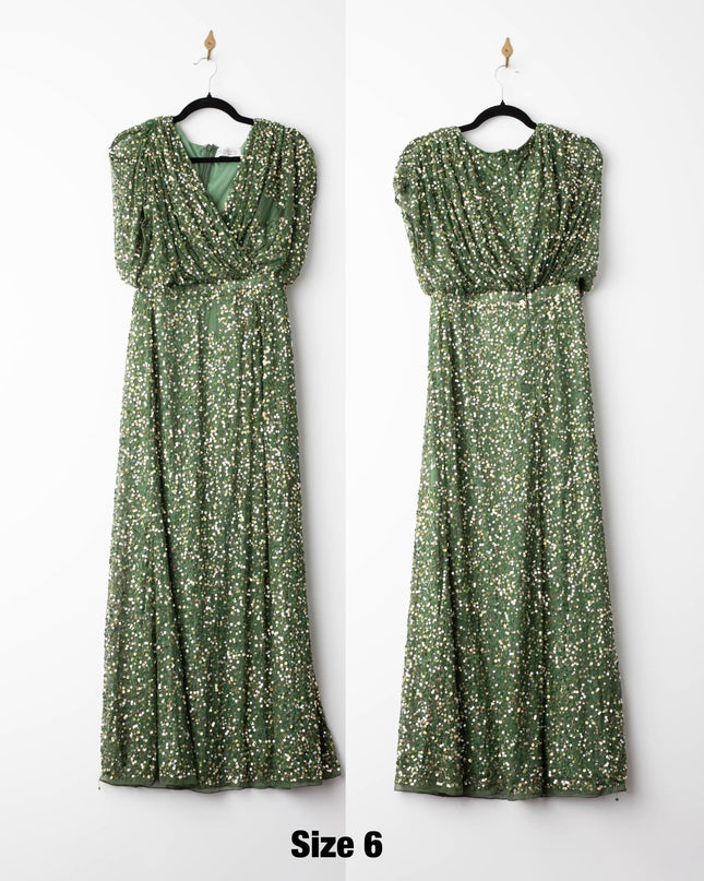 Ieena for Mac Duggal Draped Sleeve Gown - Wind & Song