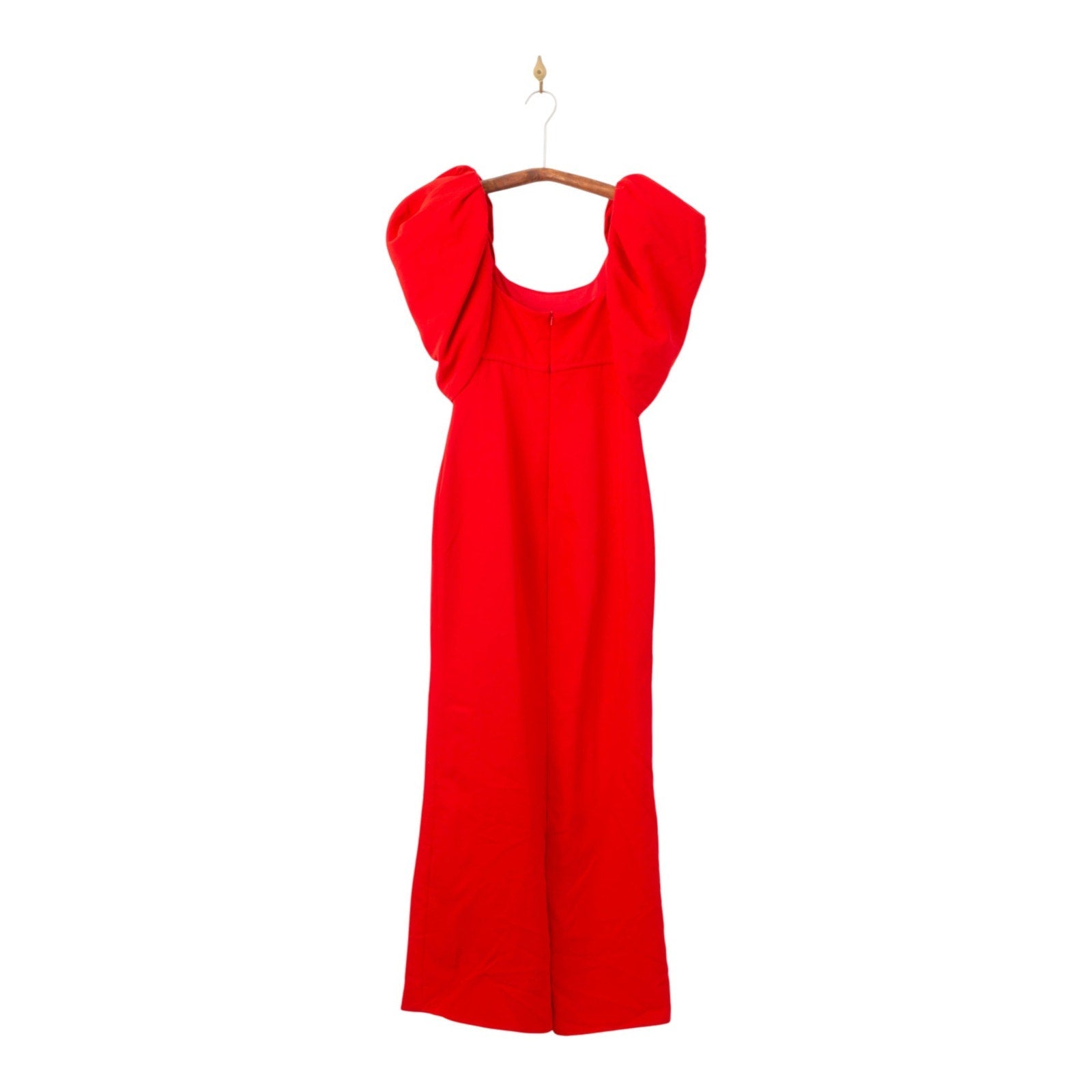 Ieena for Mac Duggal Red Crepe Puff - Sleeve Maxi Dress – Size 4 - Pre - owned - Wind & Song