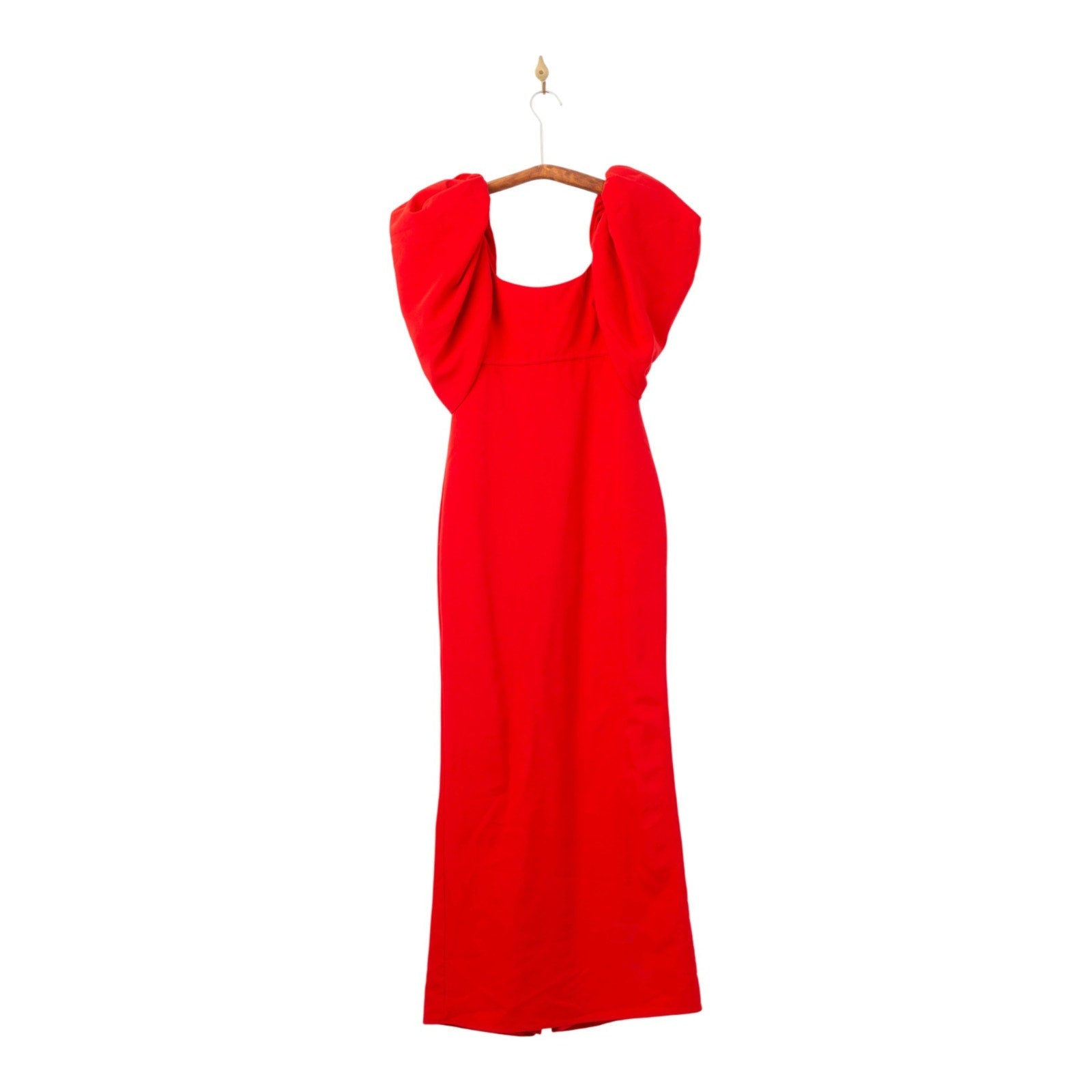 Ieena for Mac Duggal Red Crepe Puff - Sleeve Maxi Dress – Size 4 - Pre - owned - Wind & Song
