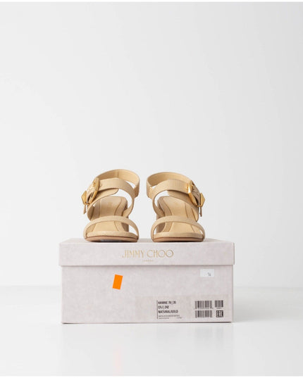 Jimmy Choo 70mm Hawke Leather Buckle Slingback Sandals - Wind & Song