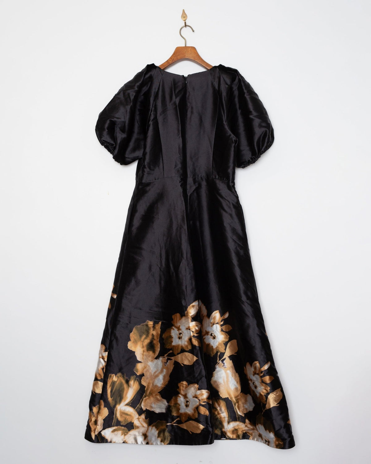 KAY UNGER Delfina Puff Sleeve Mikado Gown Size US 14 - Wind & Song