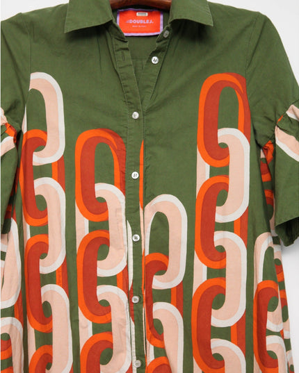 La DoubleJ Choux Chain - Link Print Midi Dress XS – Made in Italy - Wind & Song