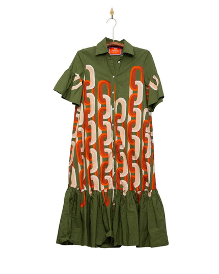 La DoubleJ Choux Chain - Link Print Midi Dress XS – Made in Italy - Wind & Song