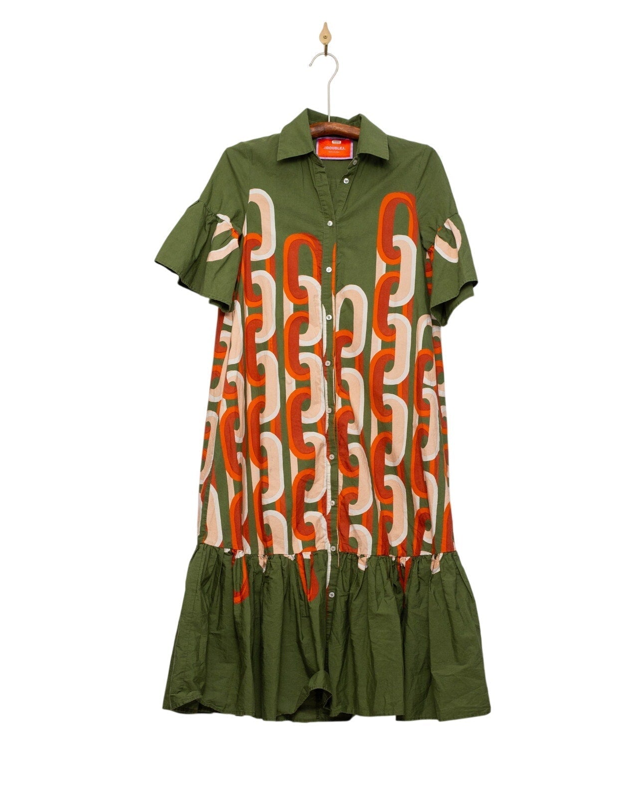 La DoubleJ Choux Chain - Link Print Midi Dress XS – Made in Italy - Wind & Song