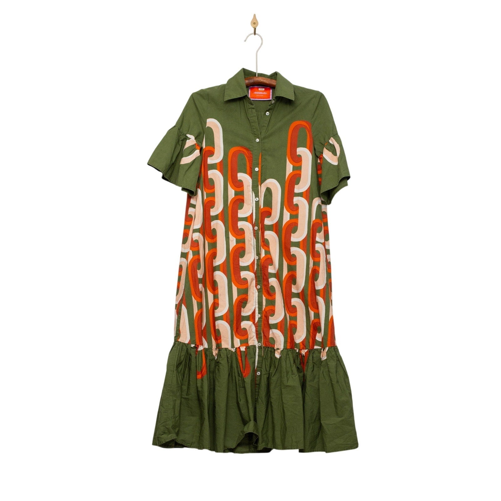 La DoubleJ Choux Chain - Link Print Midi Dress XS – Made in Italy - Wind & Song