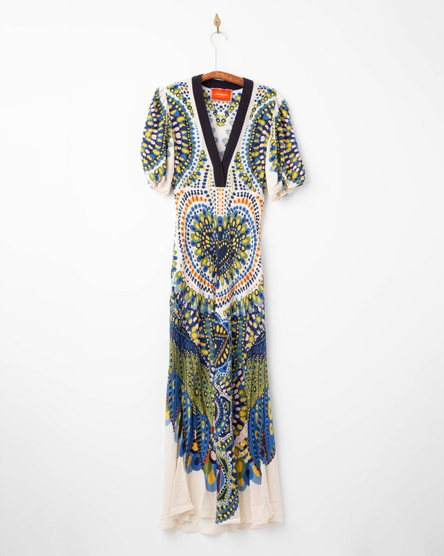 La DoubleJ Marlene Silk Dress – Multicolor Graphic Print - Wind & Song
