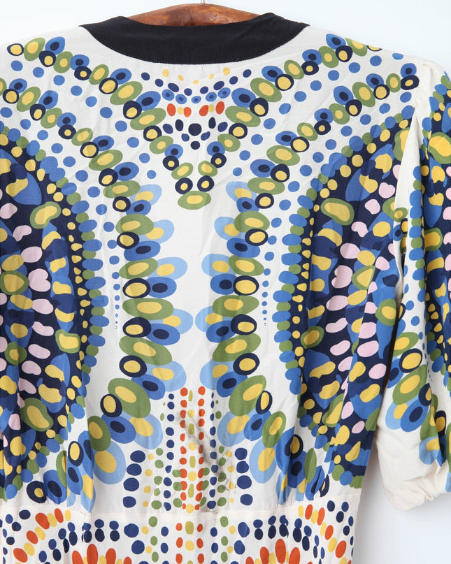 La DoubleJ Marlene Silk Dress – Multicolor Graphic Print - Wind & Song