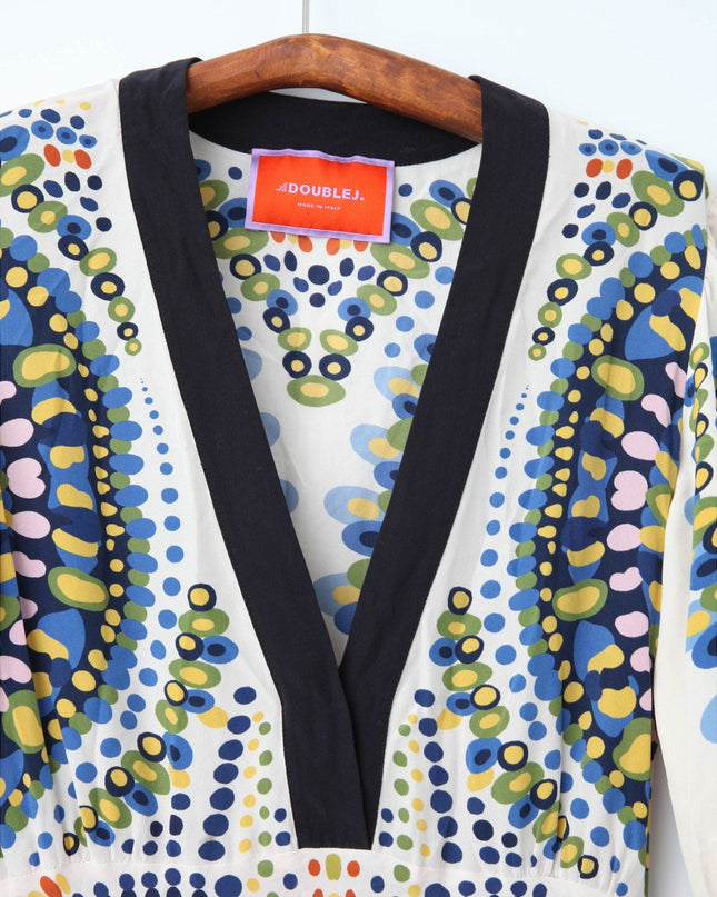 La DoubleJ Marlene Silk Dress – Multicolor Graphic Print - Wind & Song
