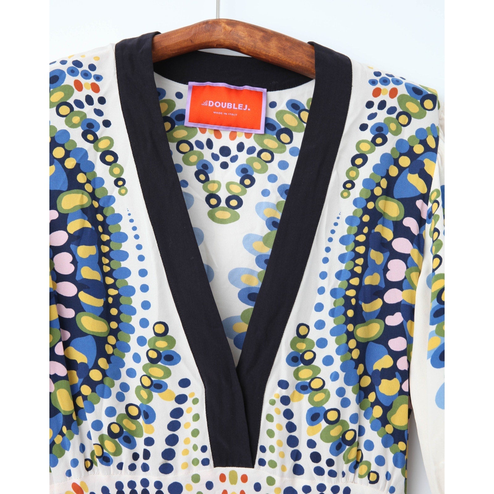 La DoubleJ Marlene Silk Dress – Multicolor Graphic Print - Wind & Song