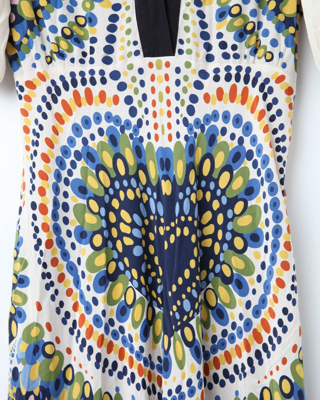La DoubleJ Marlene Silk Dress – Multicolor Graphic Print - Wind & Song