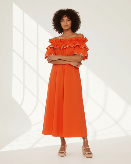 La DoubleJ Orange Breakfast Dress - Wind & Song