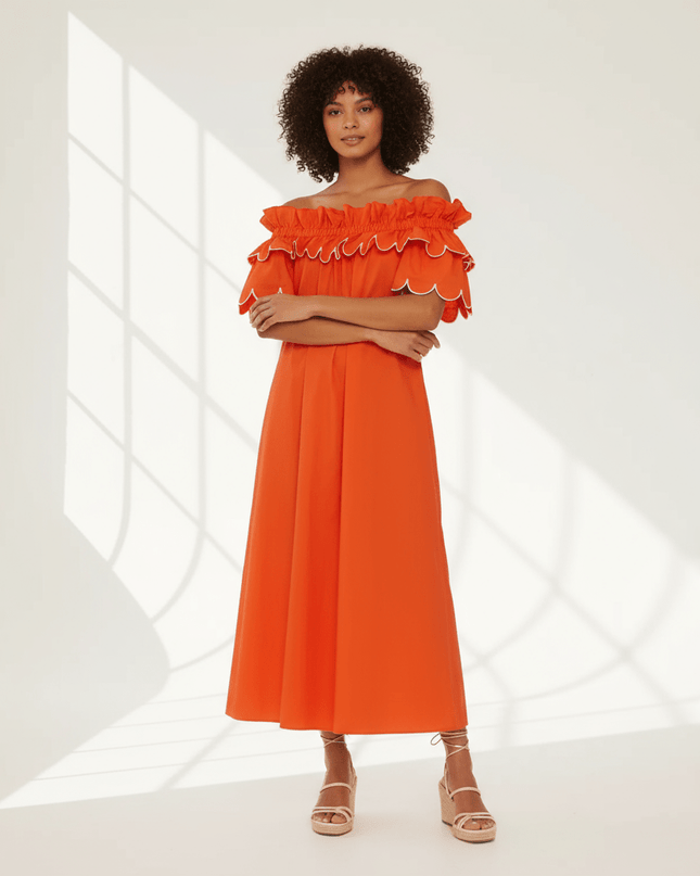 La DoubleJ Orange Breakfast Dress - Wind & Song