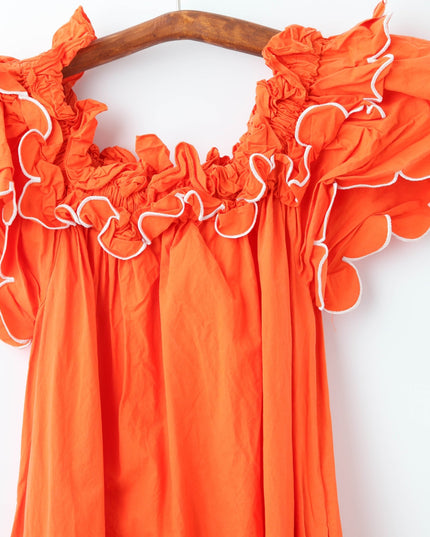 La DoubleJ Orange Breakfast Dress - Wind & Song