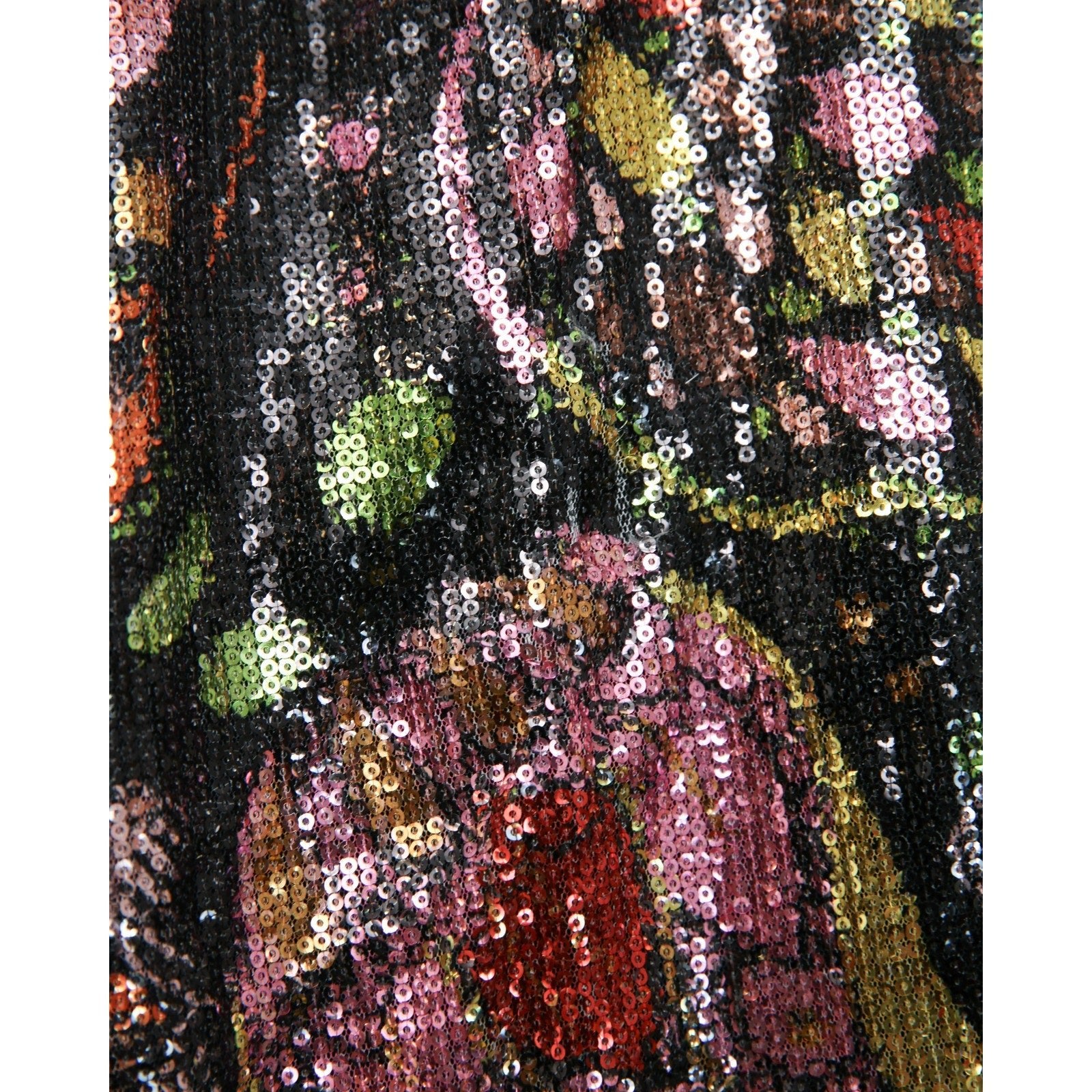 La DoubleJ Suitcase Black Floral Sequin Dress Size M – Made in Italy - Wind & Song