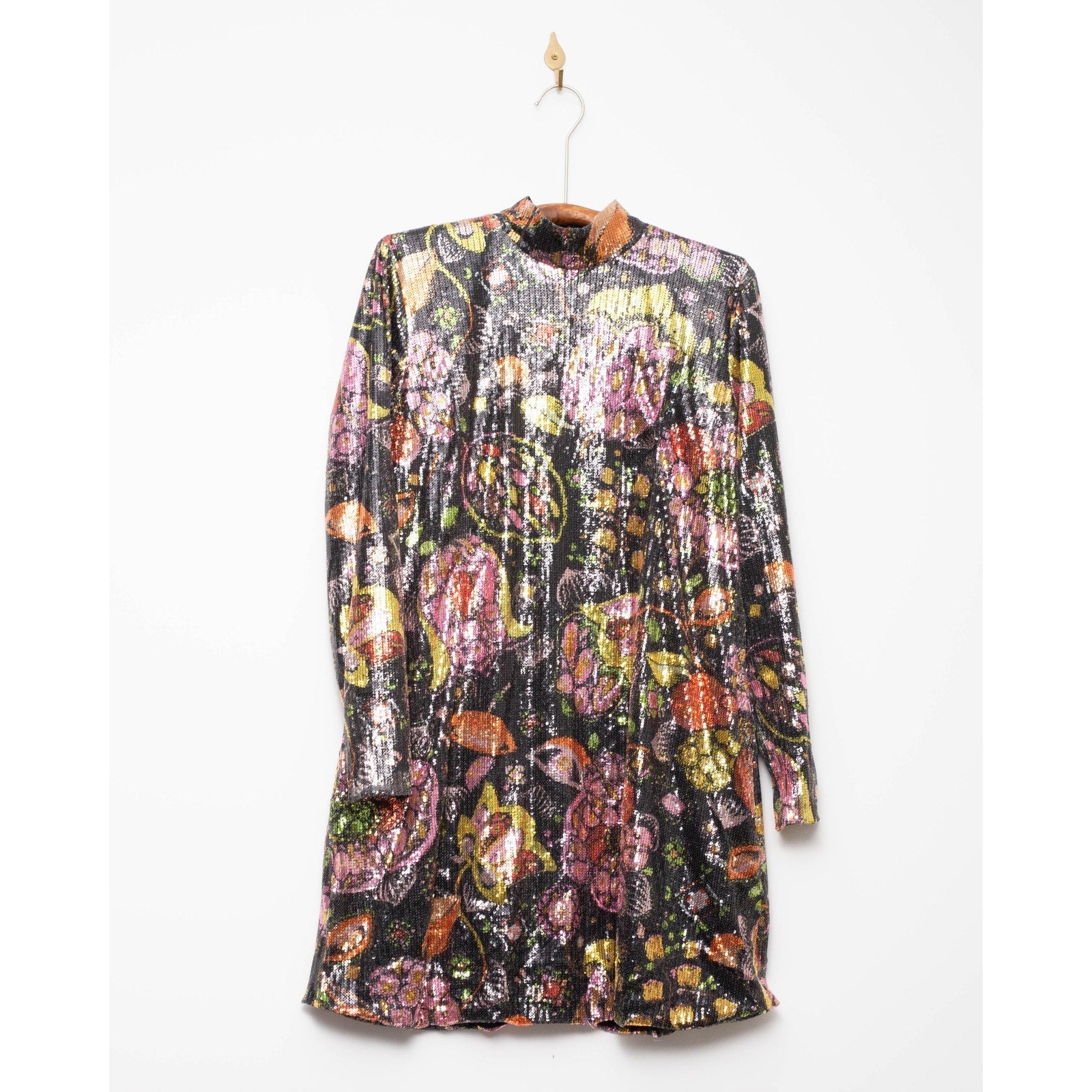 La DoubleJ Suitcase Black Floral Sequin Dress Size M – Made in Italy - Wind & Song