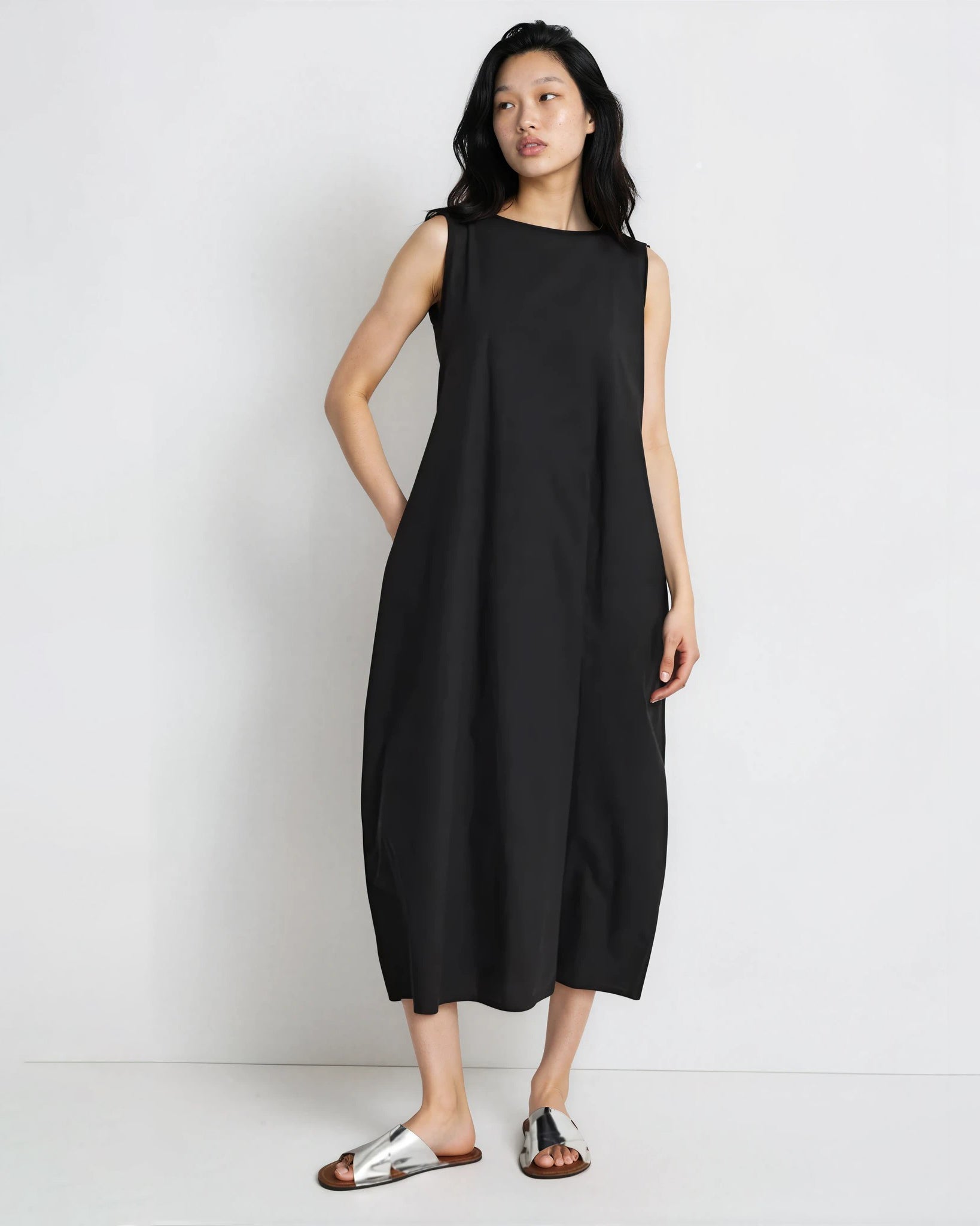 Labo.Art Abito Happy Maxi Dress – Black Cotton – Made in Italy - Pre - owned - Wind & Song