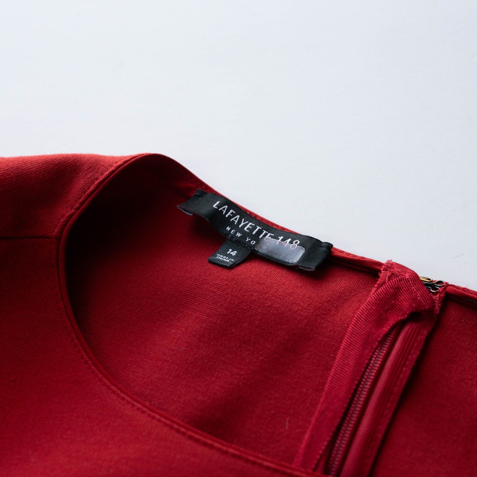 Lafayette 148 New York Aldrich Dress in Red - Pre - owned - Size 14 - Wind & Song