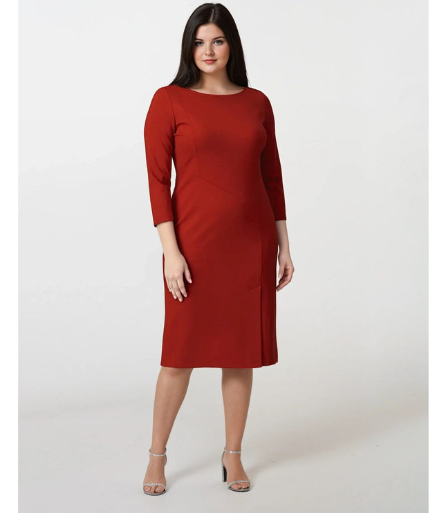 Lafayette 148 New York Aldrich Dress in Red - Pre - owned - Size 14 - Wind & Song