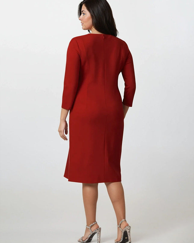 Lafayette 148 New York Aldrich Dress in Red - Pre - owned - Size 14 - Wind & Song