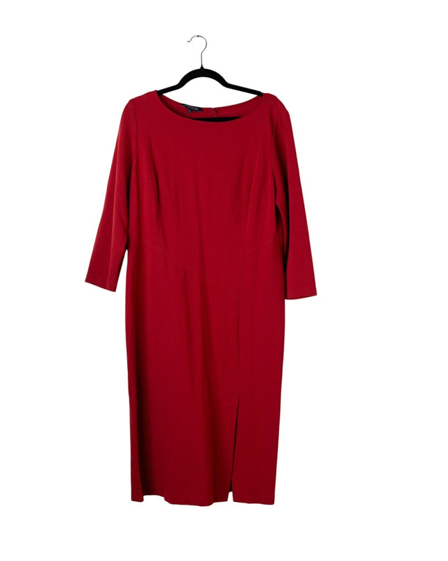 Lafayette 148 New York Aldrich Dress in Red - Pre - owned - Size 14 - Wind & Song