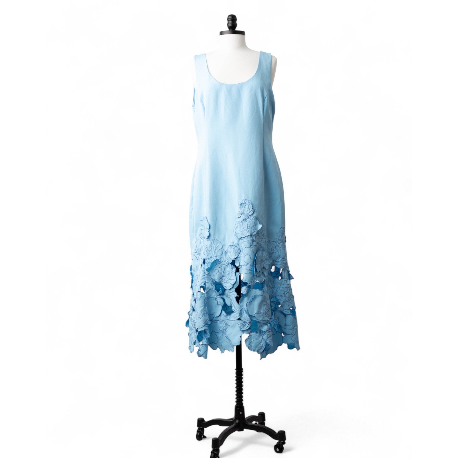 Leo Lin Emily Appliqué Midi Dress in Cornflower Blue - Wind & Song