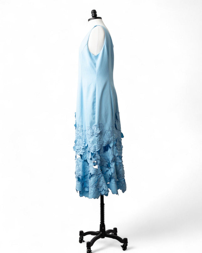 Leo Lin Emily Appliqué Midi Dress in Cornflower Blue - Wind & Song