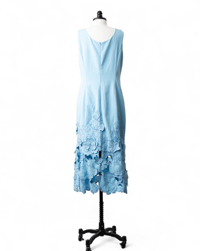 Leo Lin Emily Appliqué Midi Dress in Cornflower Blue - Wind & Song