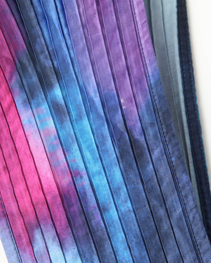 L'IDÉE Printed Gala Blue tie - dye satin Gown - Wind & Song