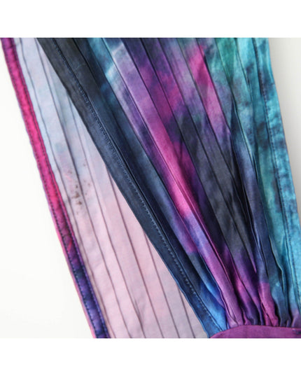 L'IDÉE Printed Gala Blue tie - dye satin Gown Size 6 - Wind & Song