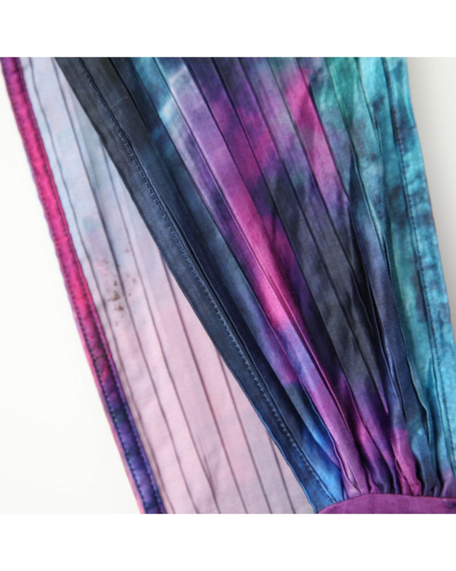 L'IDÉE Printed Gala Blue tie - dye satin Gown Size 6 - Wind & Song