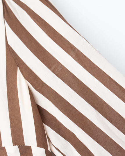 L.K. Bennett Emelia Chocolate & Birch Candy Stripe Shirt Dress - Wind & Song