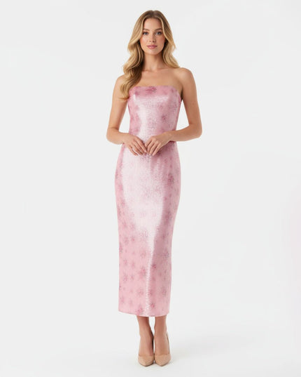 LoveShackFancy Pink Floral Stasia Sequin Midi Dress - Wind & Song