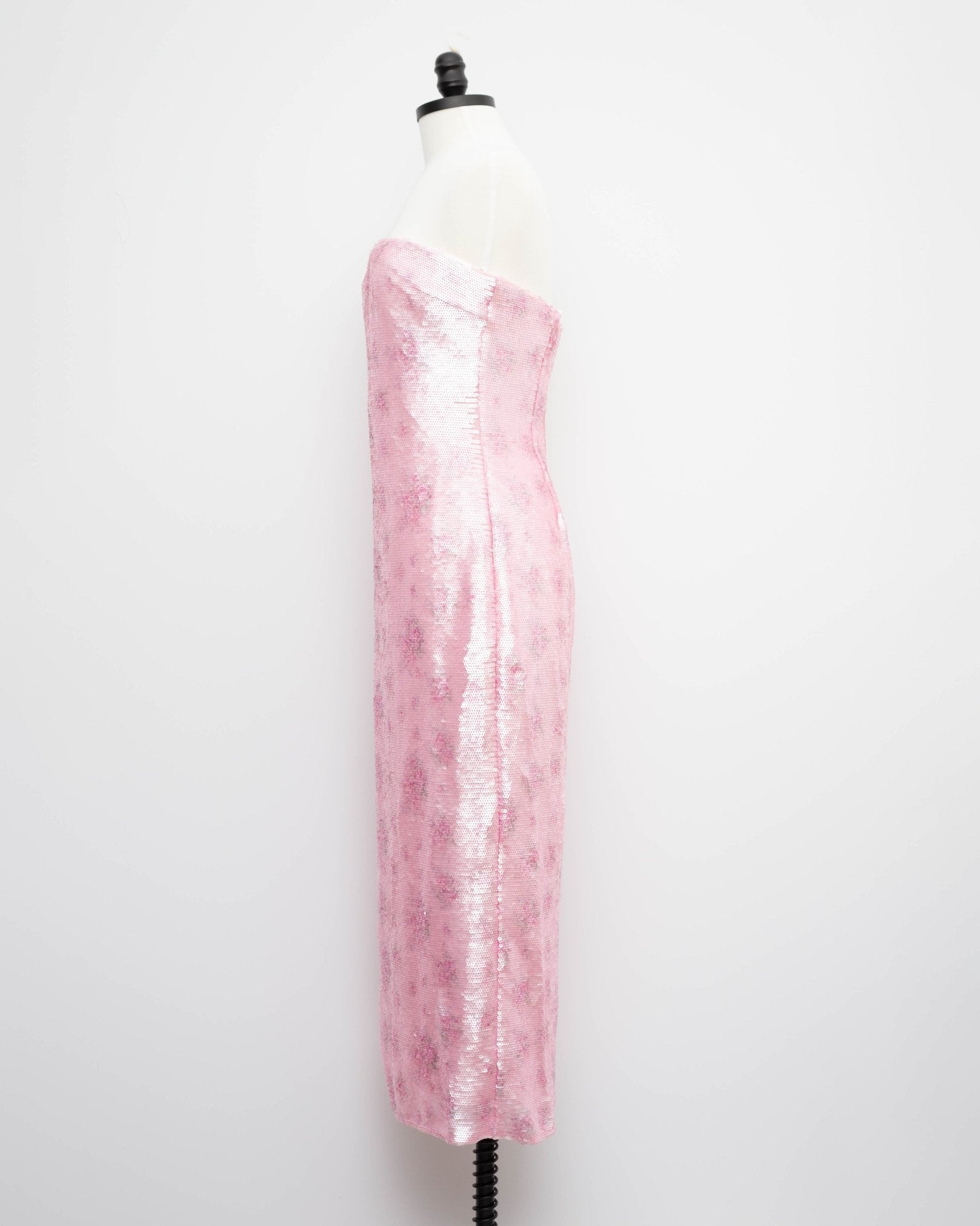 LoveShackFancy Pink Floral Stasia Sequin Midi Dress Size 10 - Wind & Song