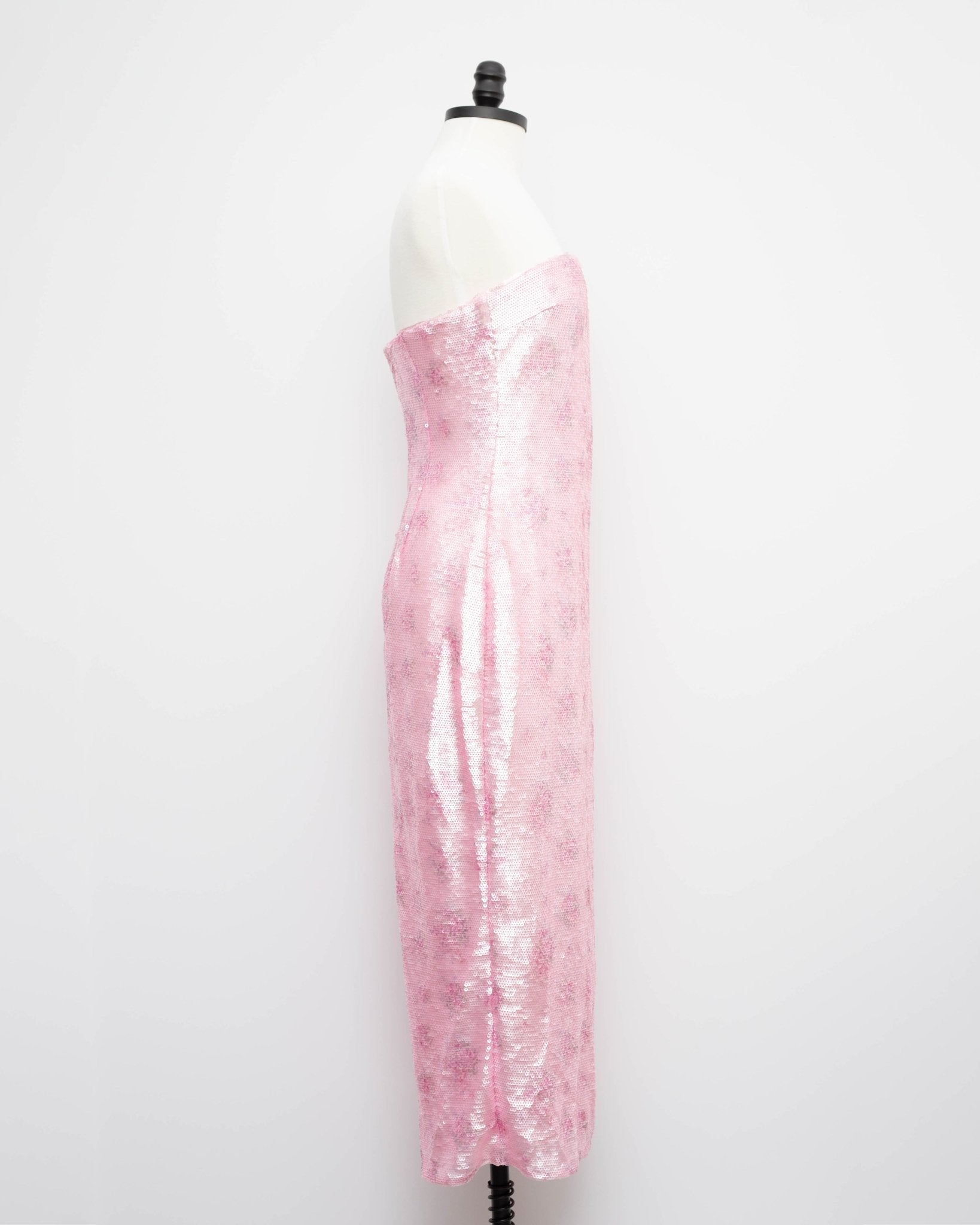 LoveShackFancy Pink Floral Stasia Sequin Midi Dress Size 10 - Wind & Song