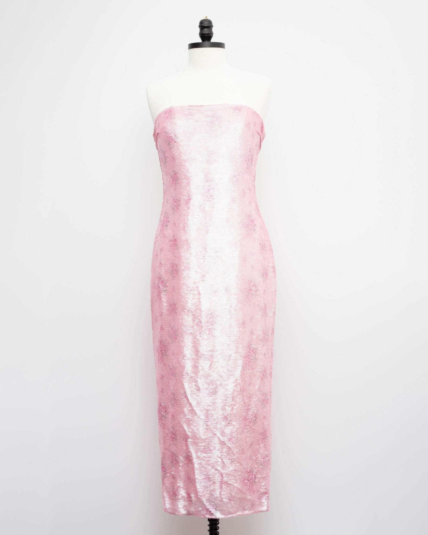 LoveShackFancy Pink Floral Stasia Sequin Midi Dress Size 10 - Wind & Song