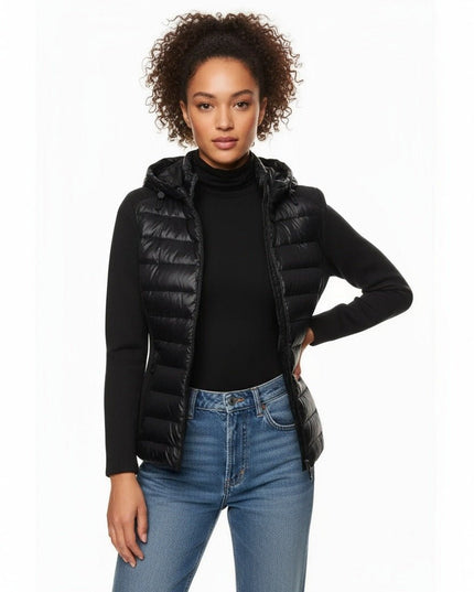 Mackage Black Della Hybrid Jacket with Hood - Wind & Song