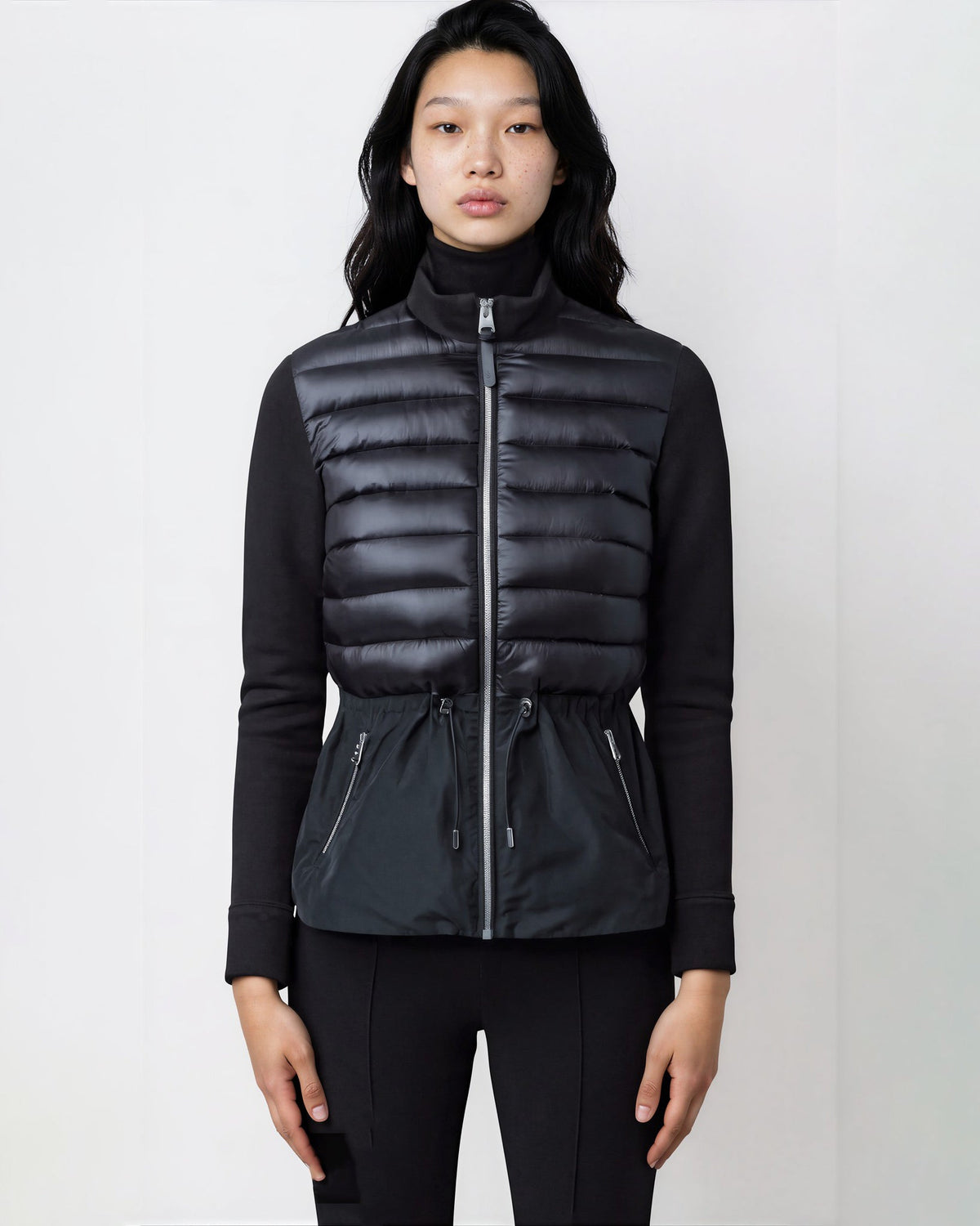 Mackage Black Della Hybrid Jacket with Hood - Wind & Song