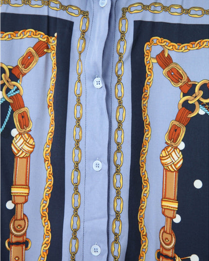 Maje Cechaine Printed Shirt – Long Sleeve Viscose Button - Down Top - Wind & Song